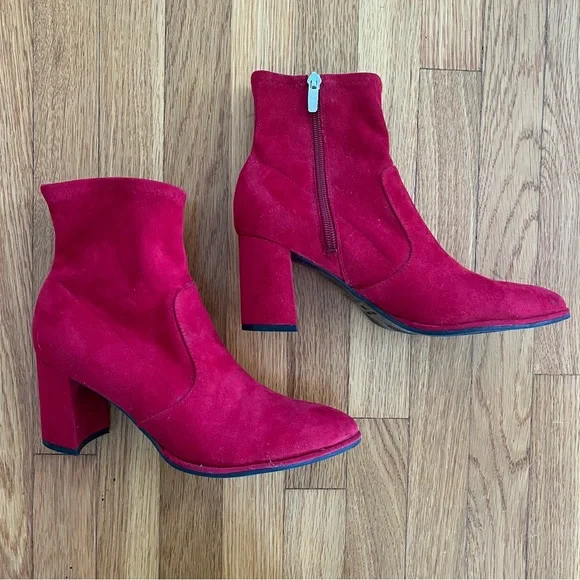 NWOT Marc Fisher Red Suede Boots, Sz 7.5 - Picture 1 of 8